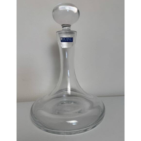 No brand Other - Krosno Poland 11” Crystal Glass Decanter Bottle w/ Stopper- Heavy! Wine Aerator